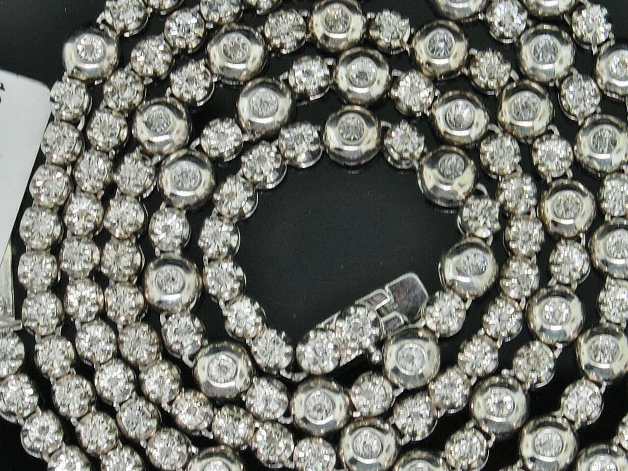 Men’s Rosary Chain and Cross in Natural Diamonds 3.50 CT 34 Inches