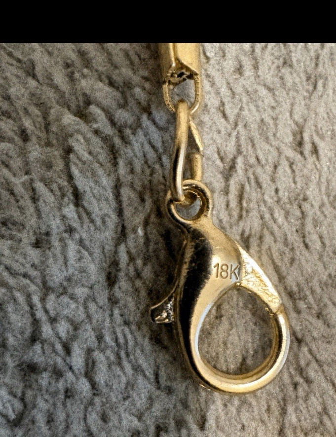 18K Plated Yellow Gold Rope Chain Necklace, Lobster Clasp, Adjustable Extender
