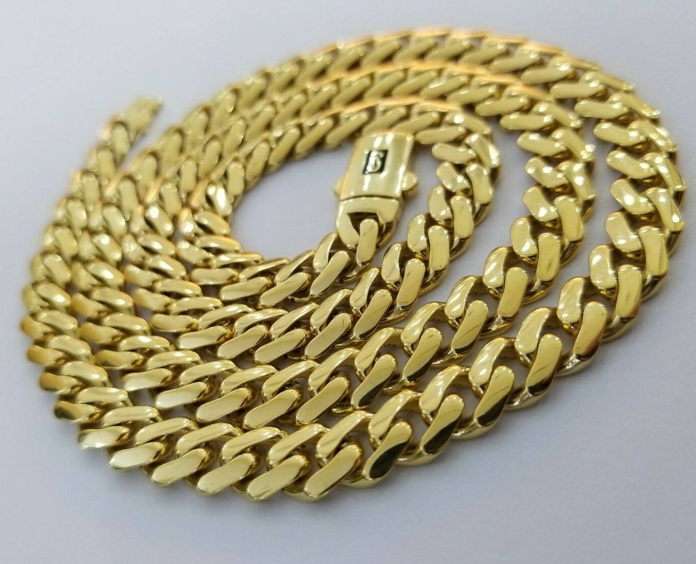 REAL 10k Gold Royal Miami Cuban Chain 6mm Monaco Necklace 18″-24″ 10kt yellow Gd