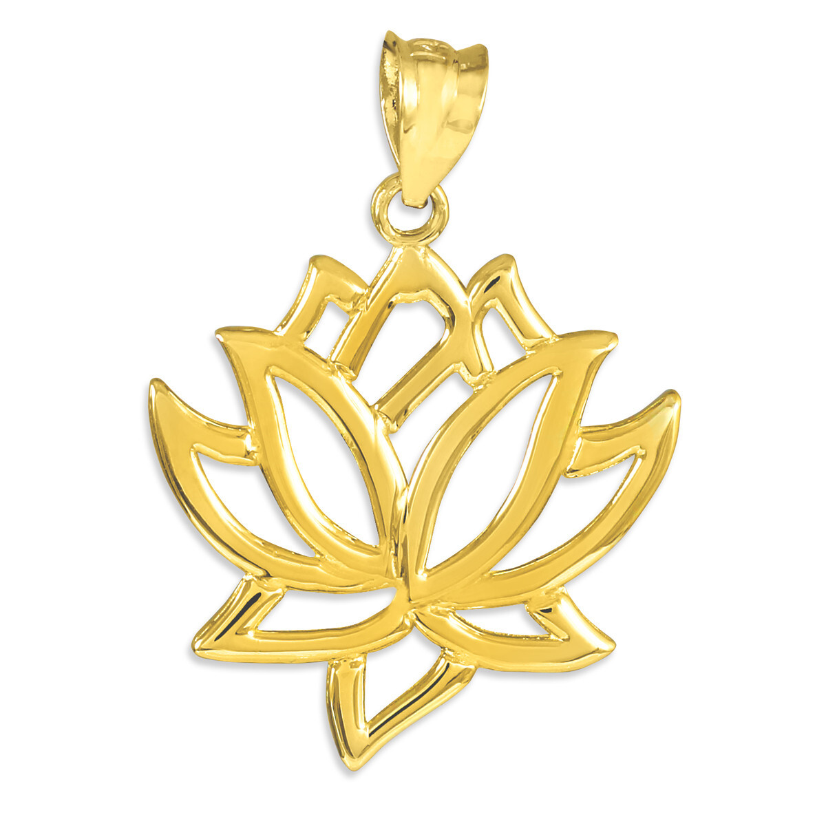 Gold Lotus Flower Pendant Necklace(Available in Yellow/Rose/White Gold)