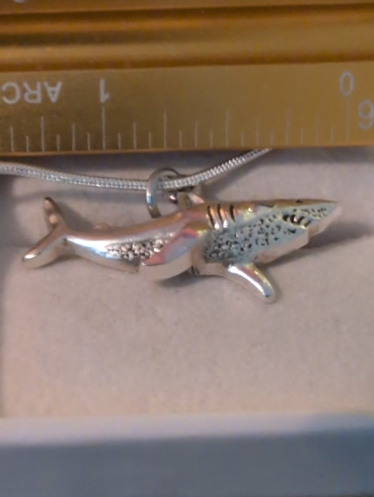 Sterling 925 Great White Shark Necklace Pendant Hand Casted Detail Beach Sailor