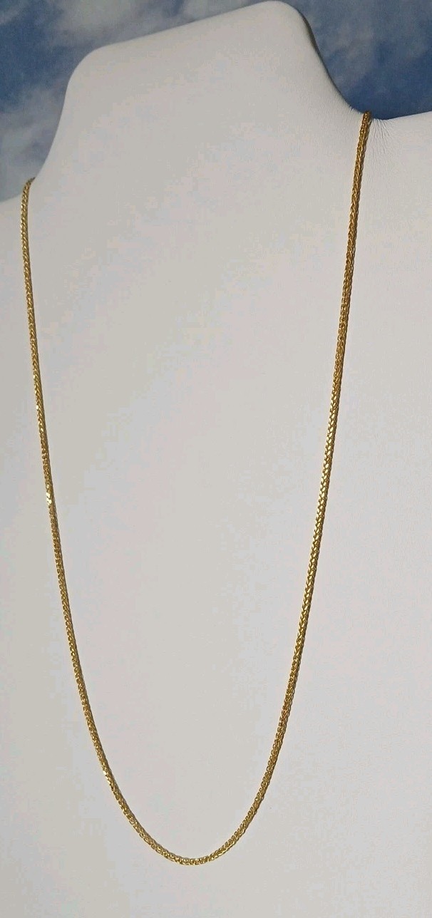 10k Gold Spiga Wheat Chain Necklace 1.7mm 20 Inch