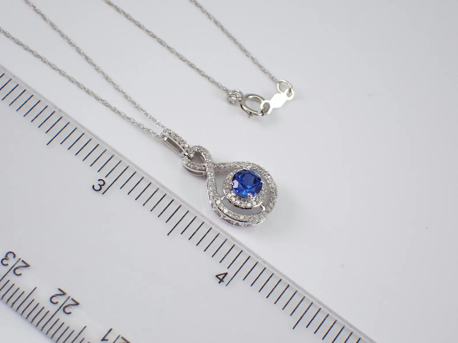 3 Ct Lab Created Sapphire Infinity Halo Pendant Necklace 14K White Gold Plated