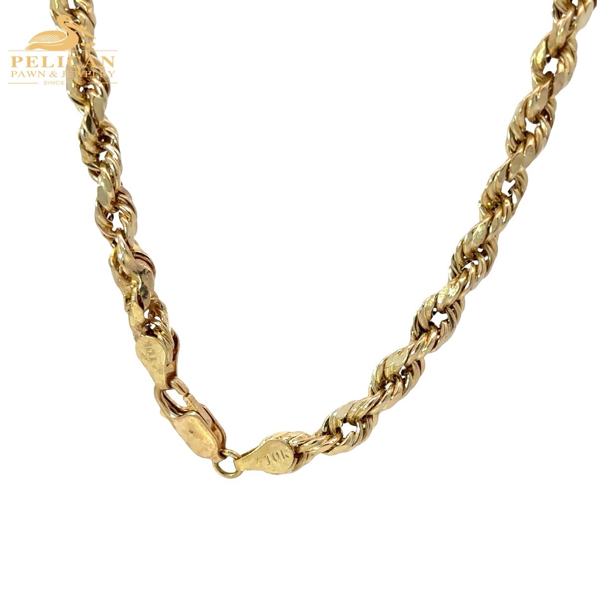 22″ Gold Rope Chain Hollow 10KT Yellow Gold 4.5MM (PBR121587)