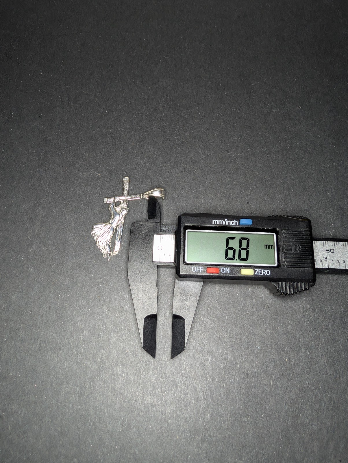 Solid 925 Sterling Silver Small Jesus Carrying the Cross Pendant
