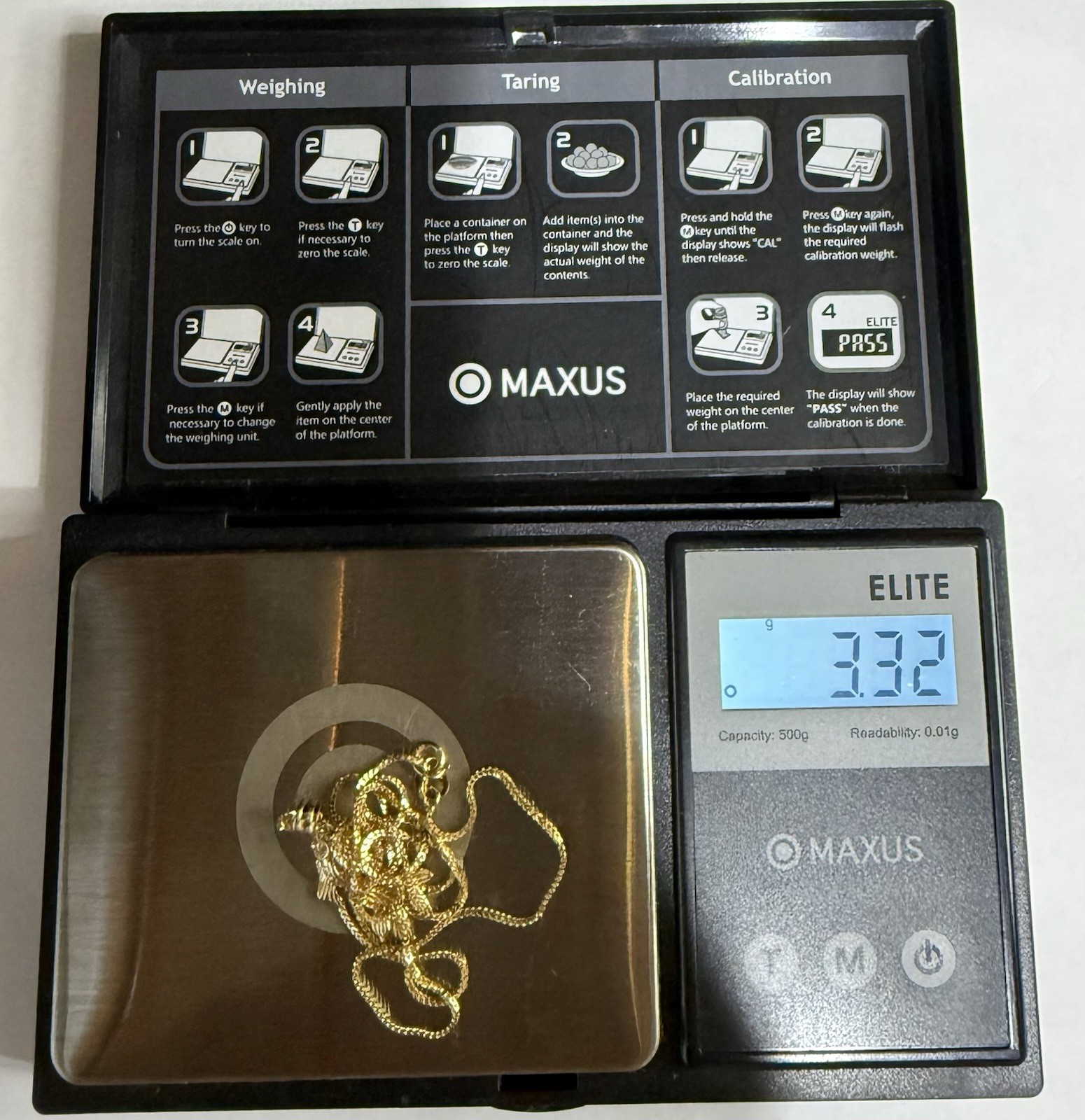 Real 18K Saudi Yellow Gold Franco Chain with Fish Pendant Unisex Size 18 Inches
