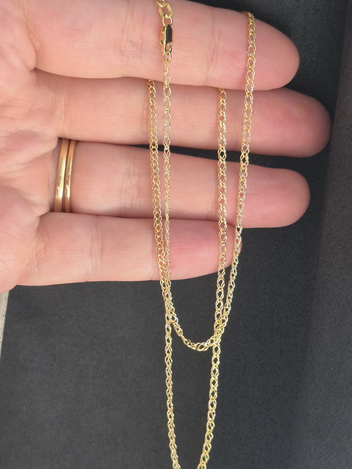 Solid 10k Gold 18in Rombo Link Double Cuban Necklace Dainty 2mm Elegant