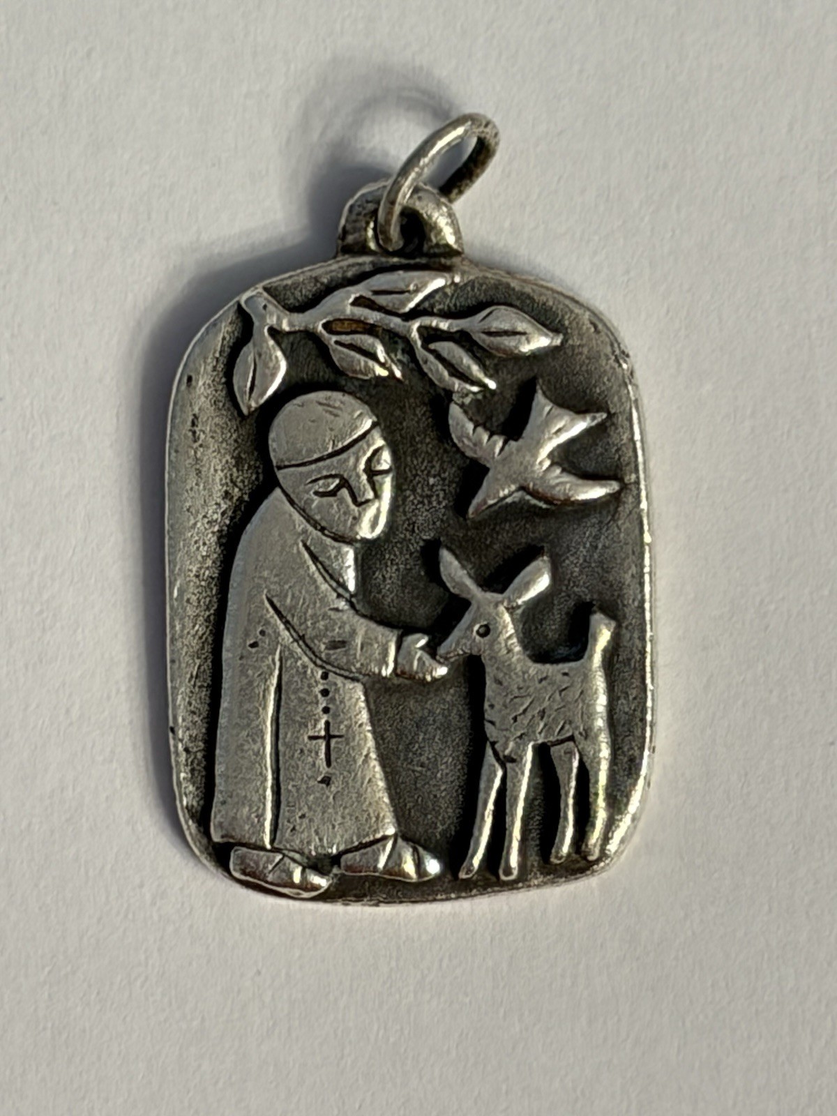 Retired James Avery St. Francis Loves The Animals Pendant Sterling Silver 925