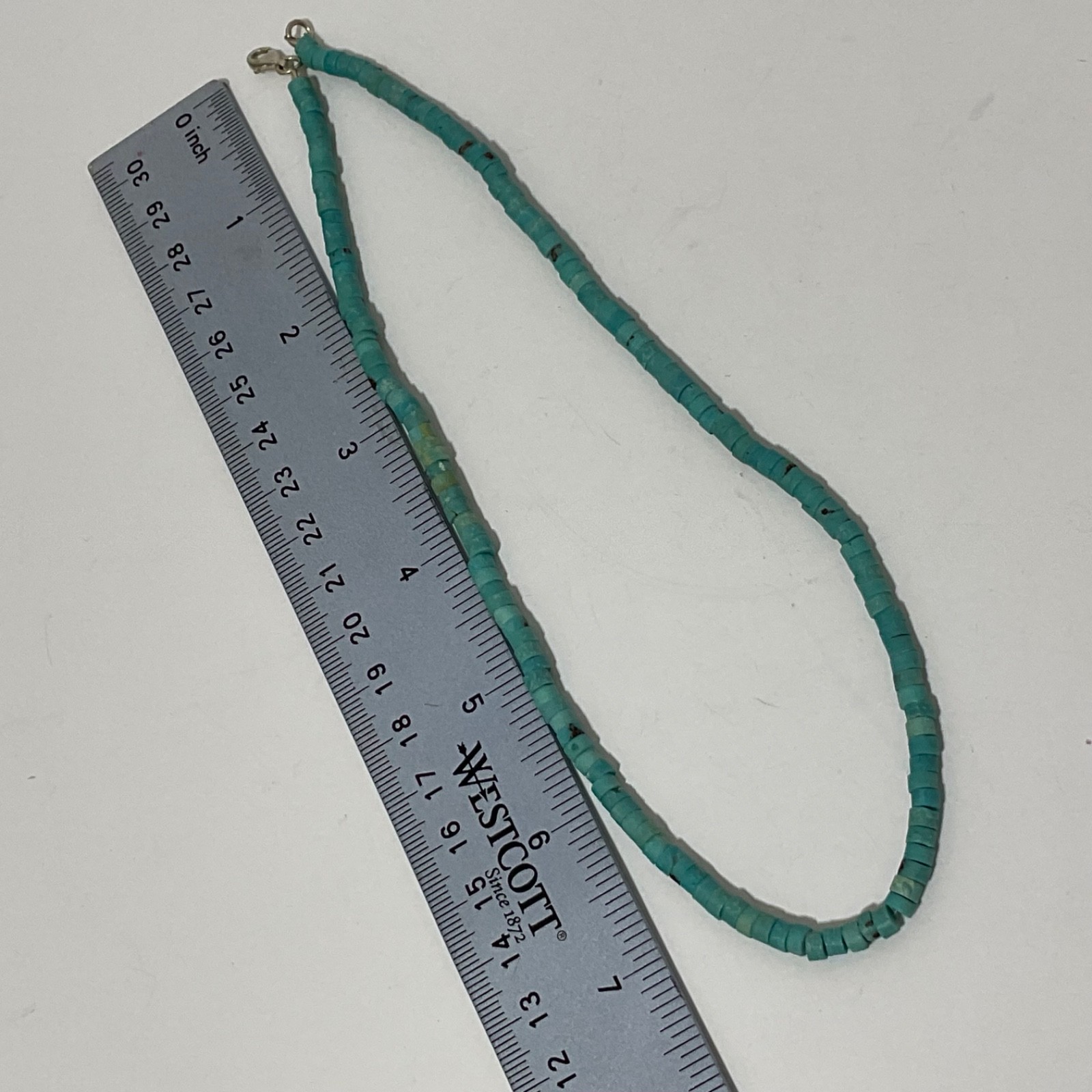 Artisan Turquoise Heishi Bead Collar Necklace Sterling Silver Gift Earrings 925