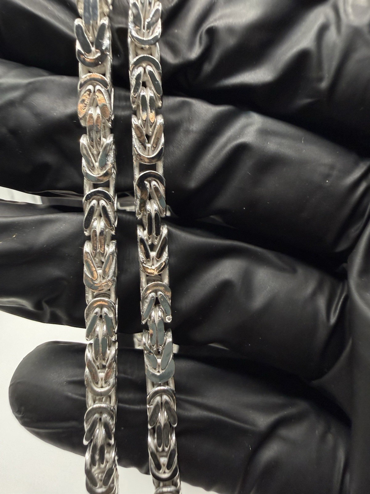 4mm Solid Sterling Silver 925 Byzantine Chain 22” Handmade High Polish