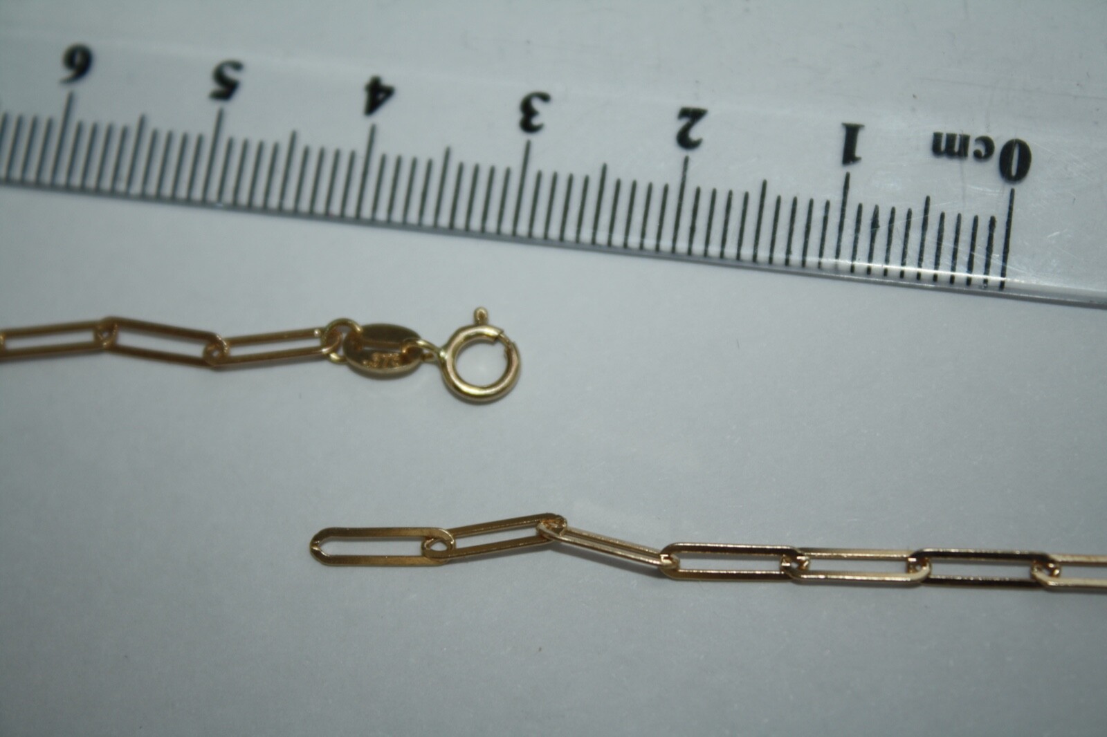 100% Genuine 9k Solid Yellow Gold Long Link Paperclip Chain 70cm. Brand New