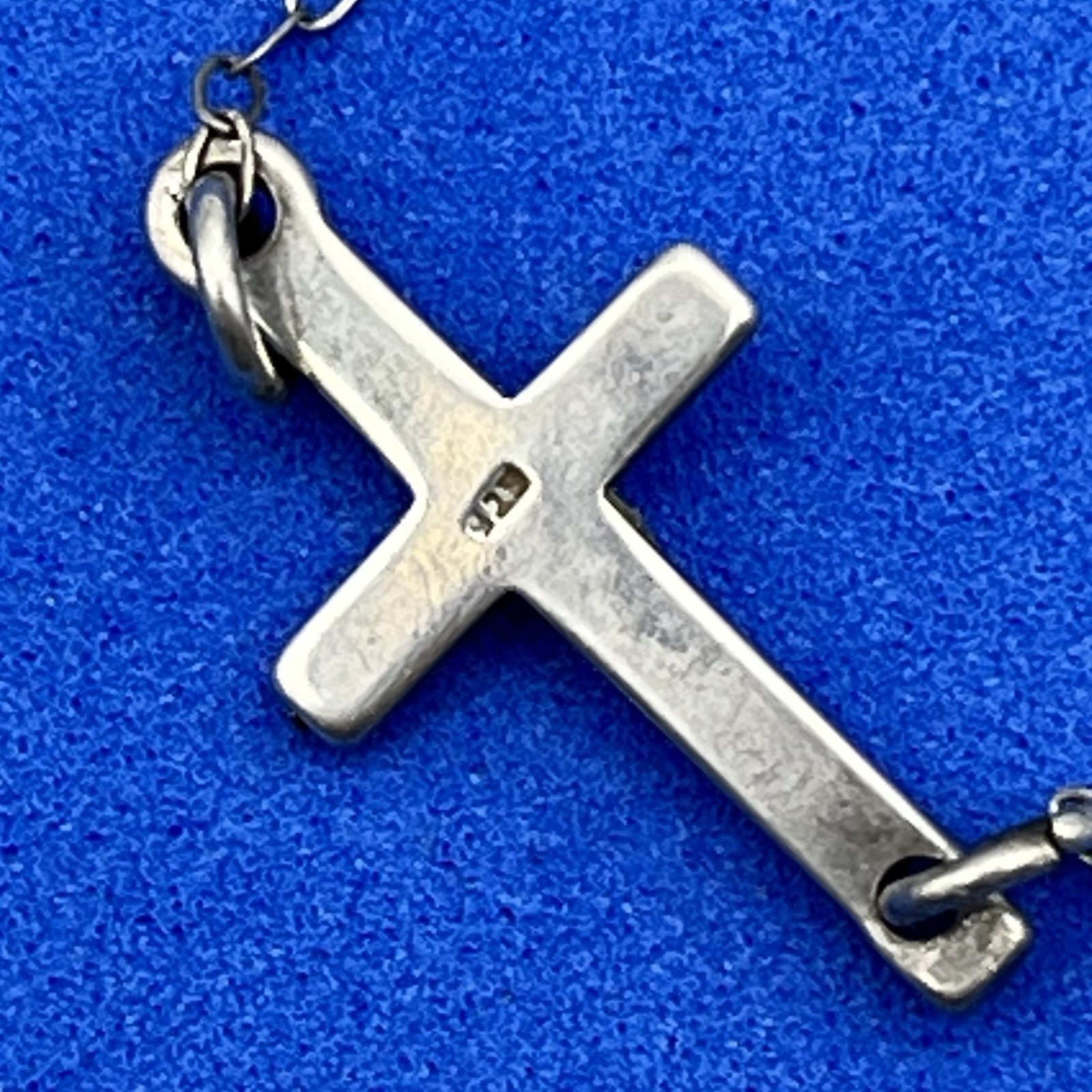 Sterling Silver Minimalist Cross Necklace Horizontal Crucifix Religious 925 16″
