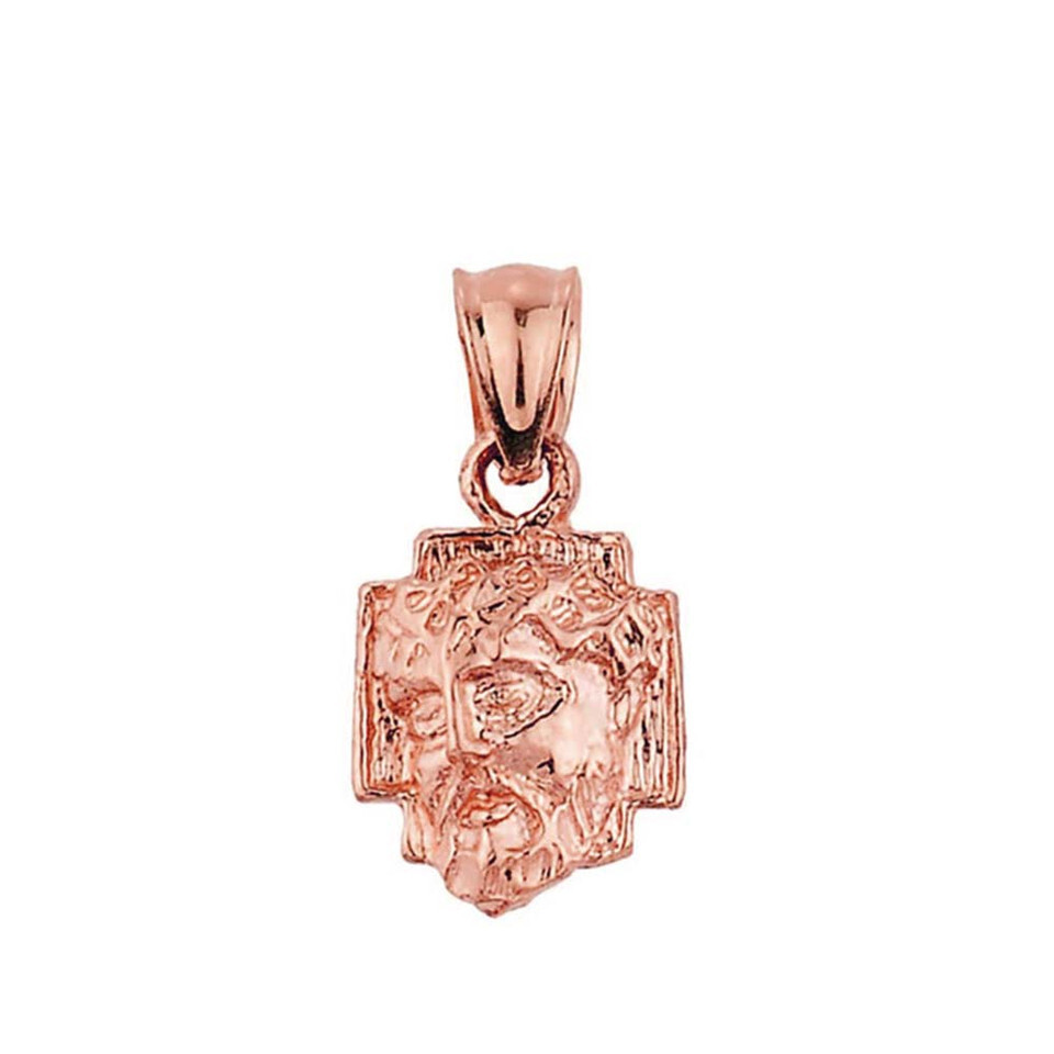 Solid Gold Jesus Face Pendant (Available in Yellow/Rose/White Gold)