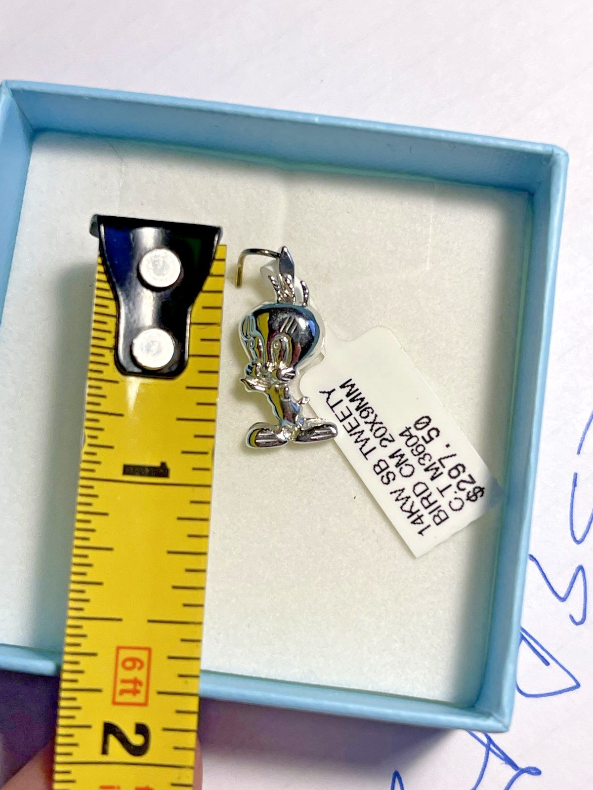14KT White GOLD TWEETY BIRD PENDANT ,with original tag , never worn