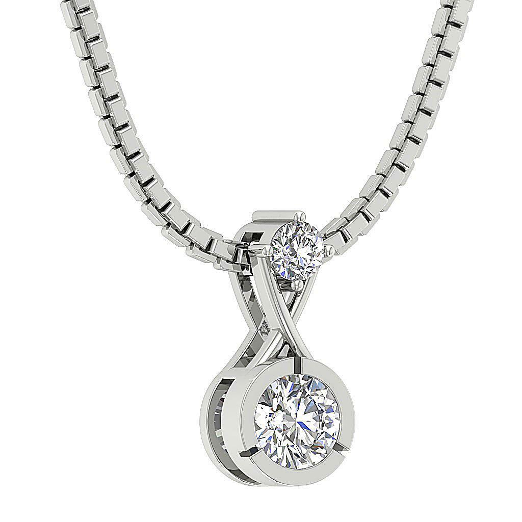 Solitaire Pendant I1 G 0.40 Carat Natural Diamond Rose Gold Prong Bezel Set