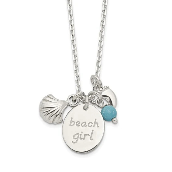Sterling Silver Beach Girl Necklace & Pendant