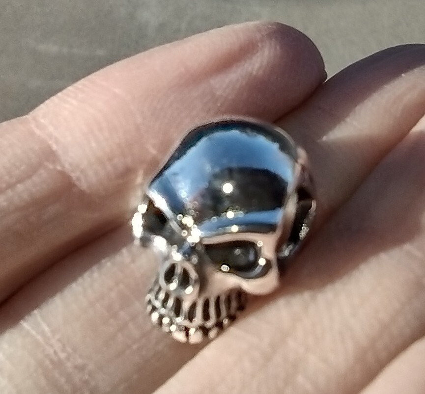 925 Sterling Silver Skull Pendant Thailand Np884