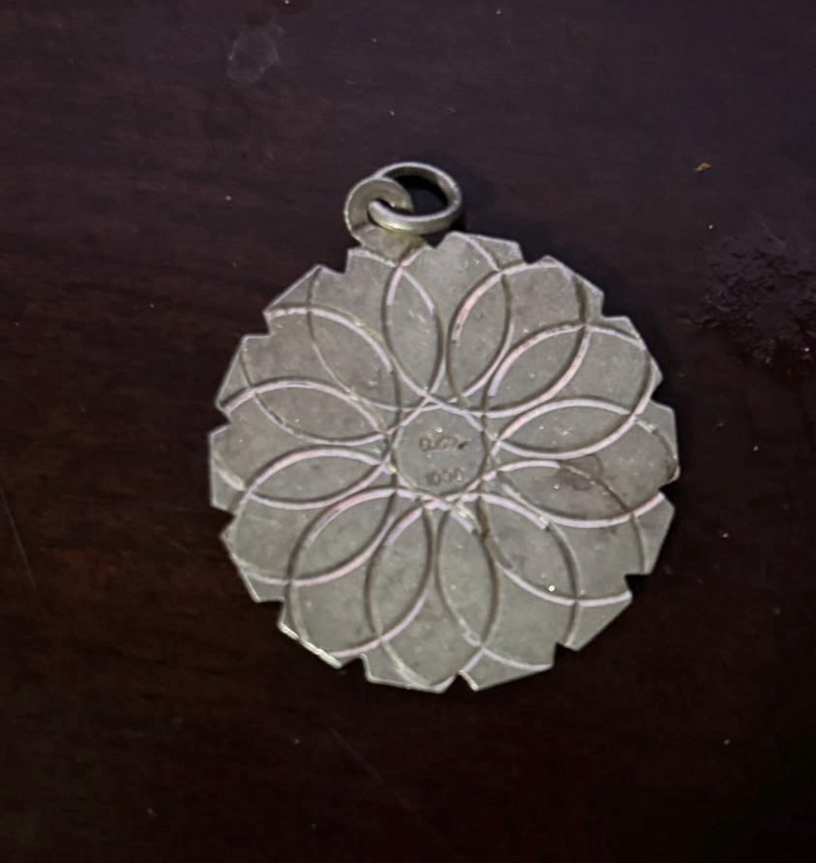 1000 Fine Silver Roman Coin Greek Key Pendant Necklace Sterling