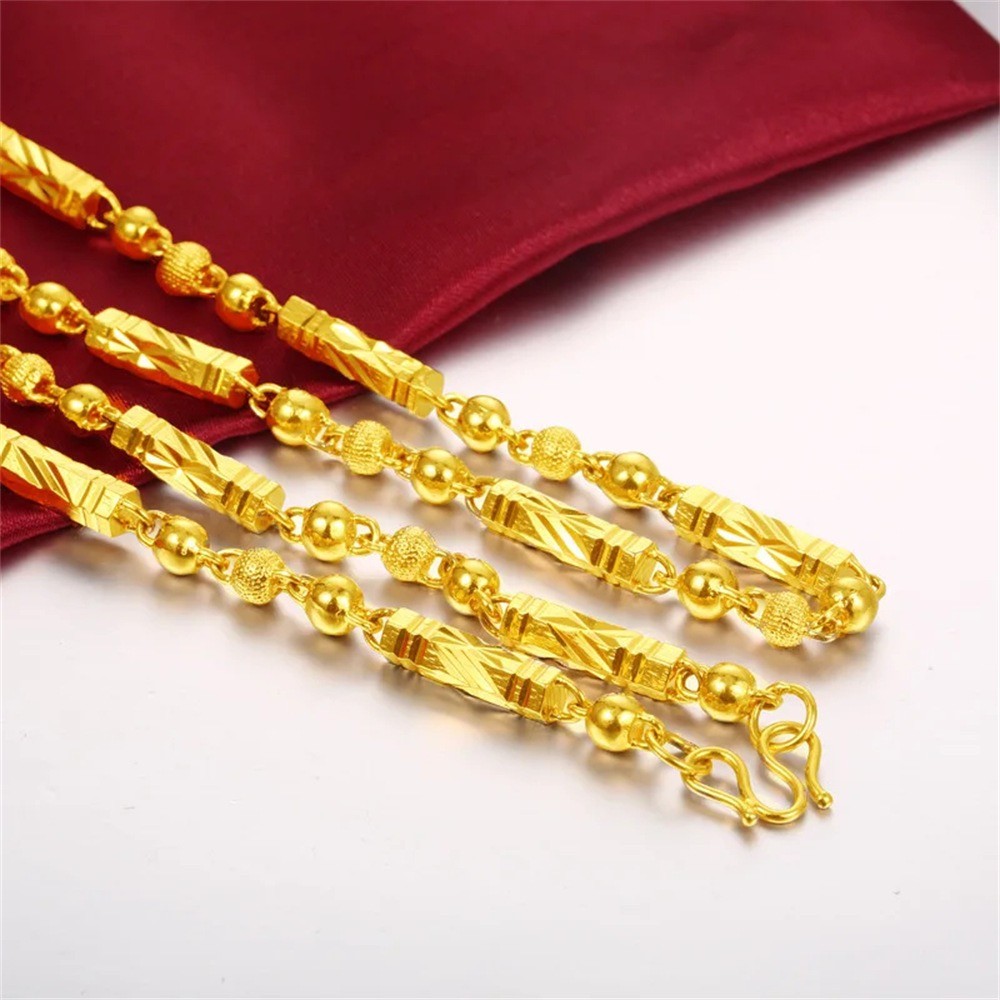 Gold-plated Brass 6mm-8mm Rope Chain Diamond Cut Pendant Necklace 8″- 20″