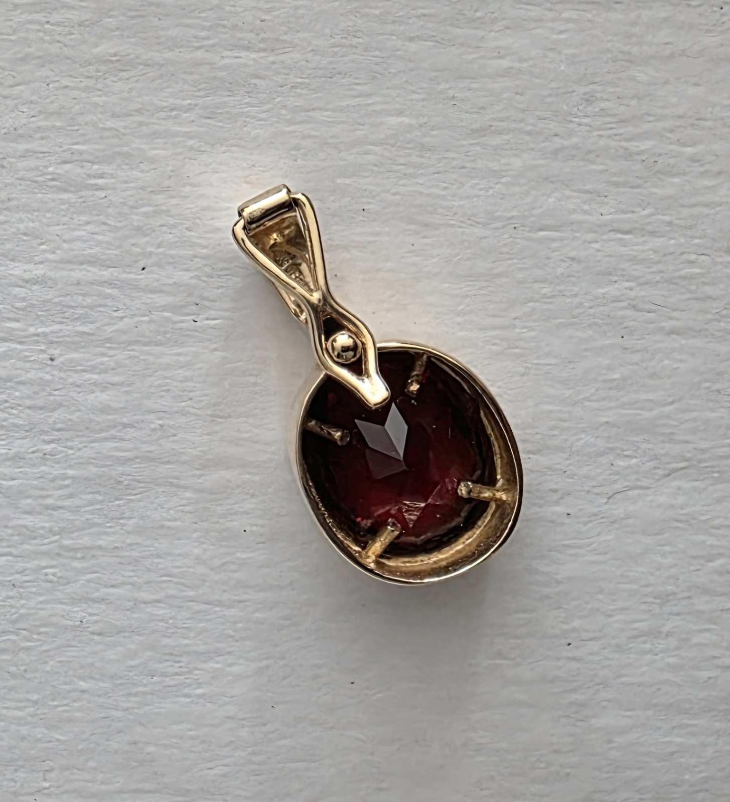 14K YG Garnet Pendant Enhancer