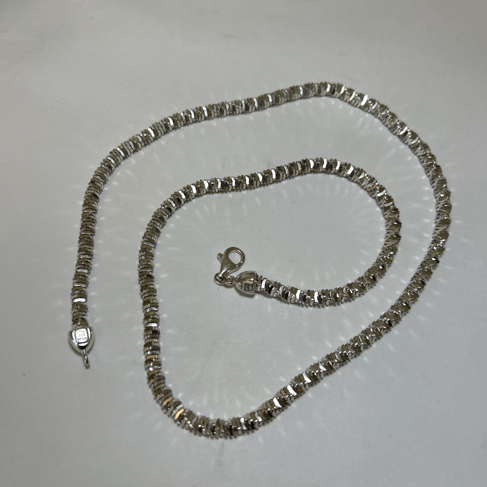 Milor Italy Necklace 23.5” Diamond Cut Margarita Chain Sparkle 38g Sterling 925