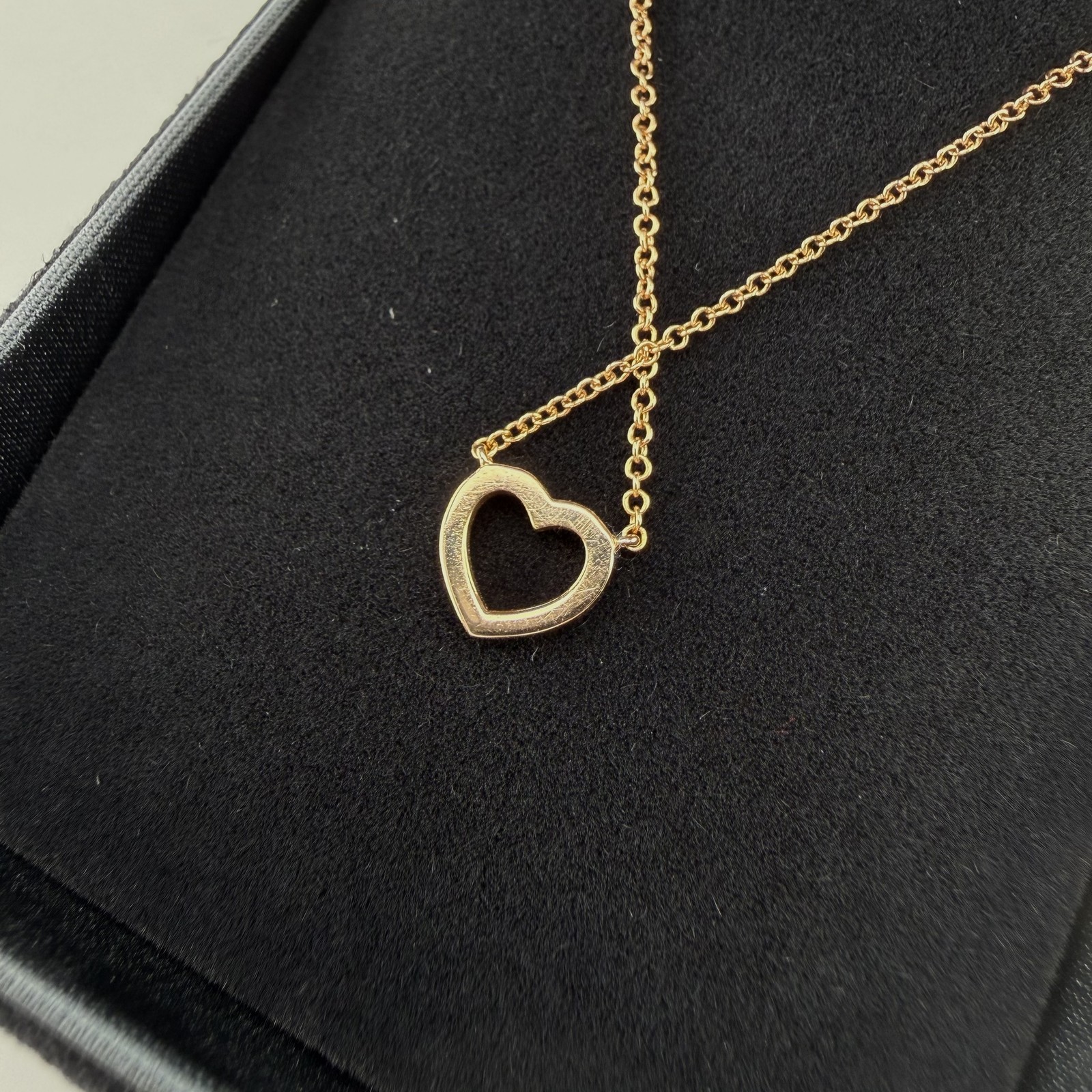 Tiffany Metro Heart Diamond Necklace 750 Rose Gold