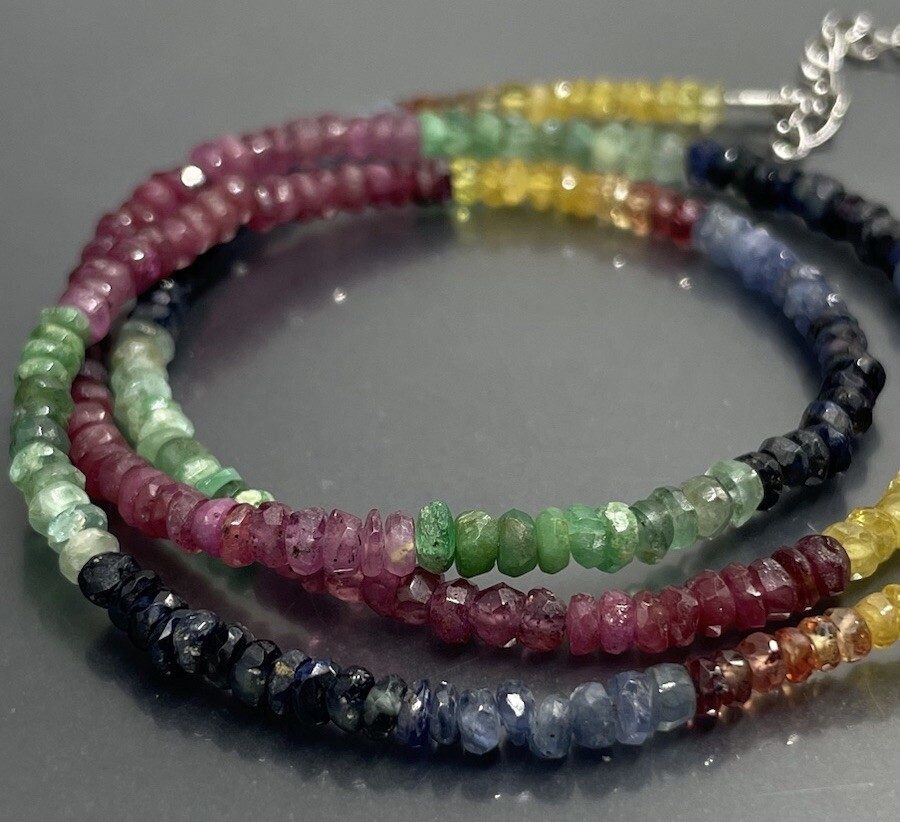 A Women’s Necklace Multicolor Assorted Gemstone Beaded 17.75-19.75”