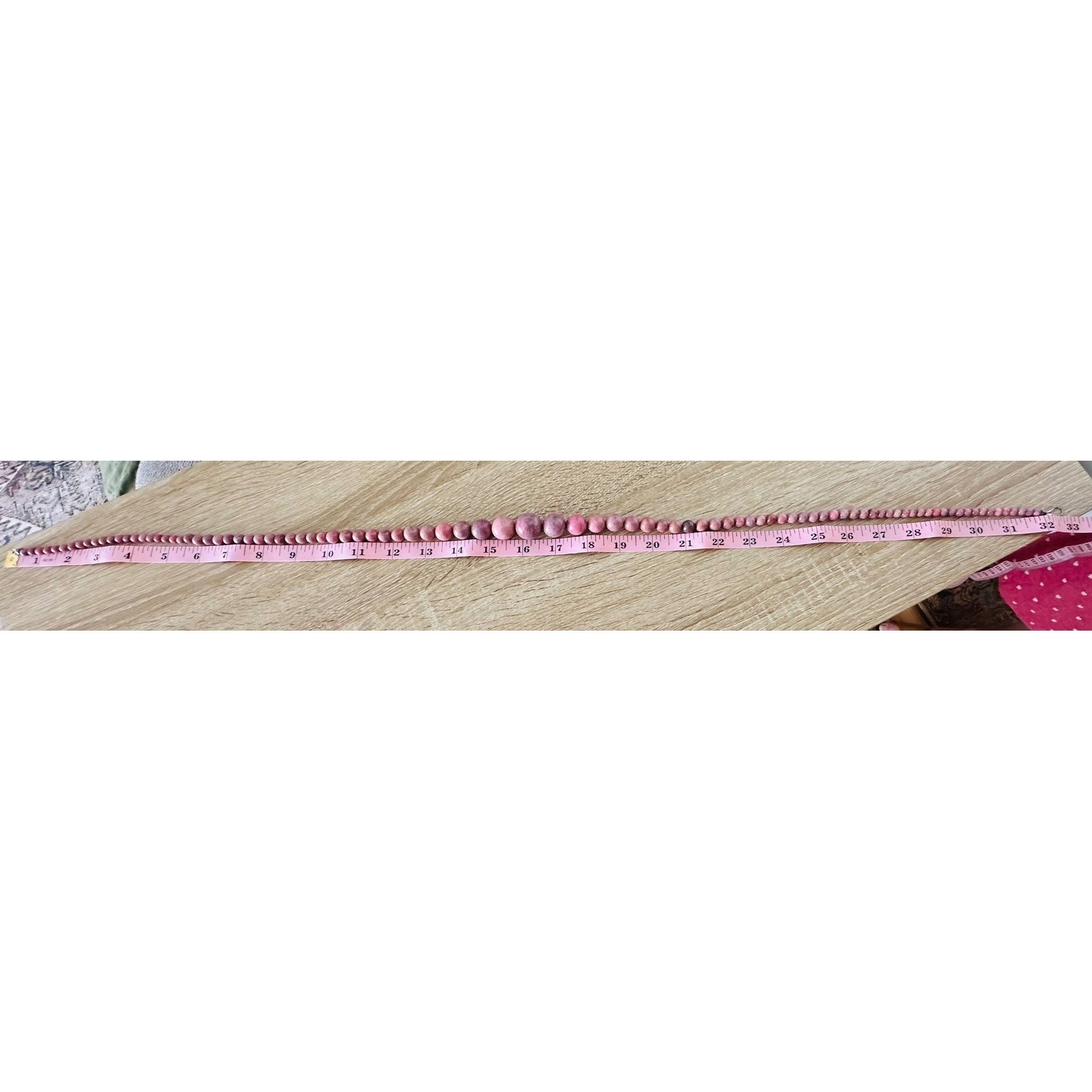 Jay King Mine Find Rhodonite Bead Necklace Sterling Silver 925 Graduated 32″ see