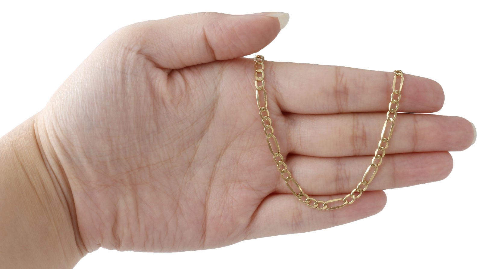 Mens Real 10K Yellow Gold Figaro Chain 4mm Necklace High Polished 16-30 Inches