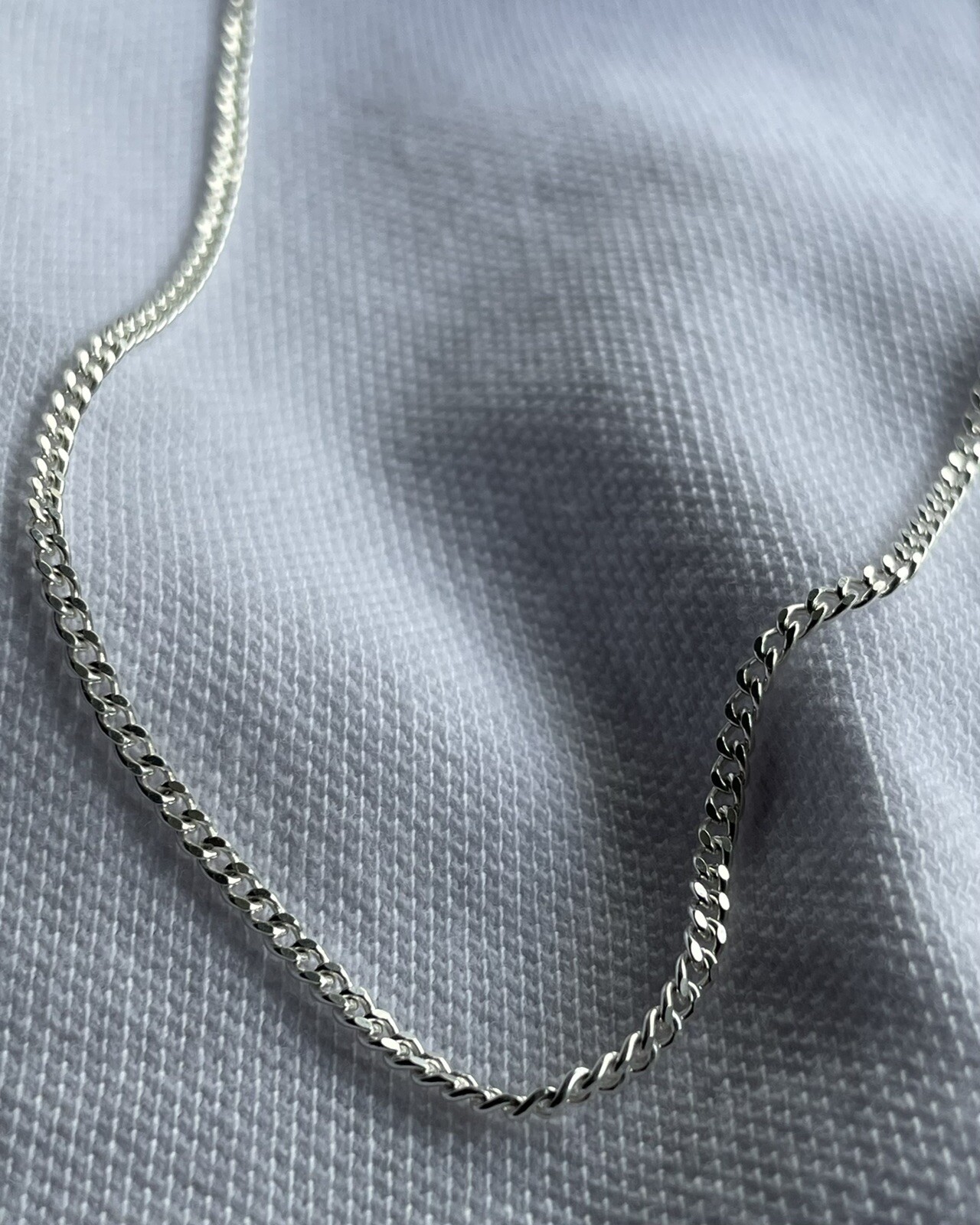 Sterling 925 Silver Fine Curb Chain Pendant Necklace Chain 16″-24″ 2mm Width 1.1