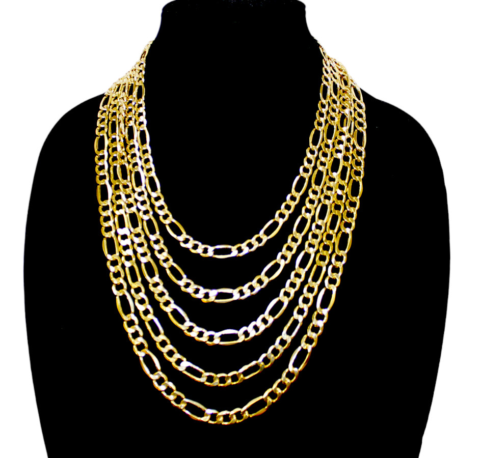 10K Yellow Gold 2mm-11mm SOLID Figaro Chain Necklace All Sizes Real Gold
