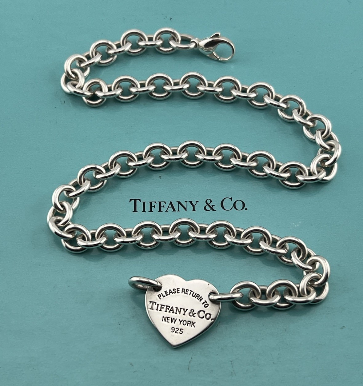 Tiffany & Co. Sterling Silver “Return To Tiffany” Heart Tag Choker Necklace 15”