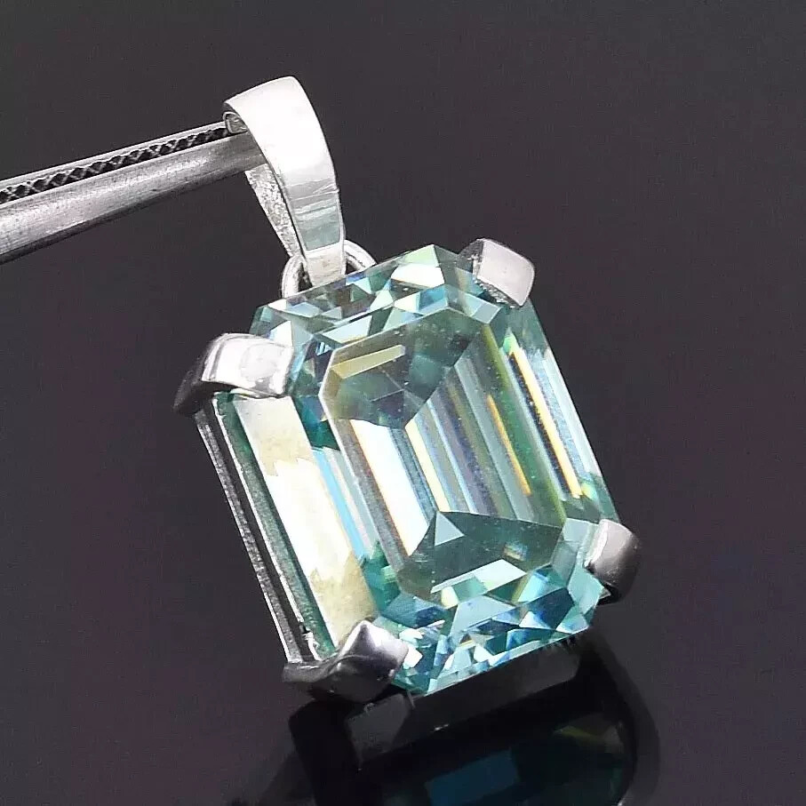 RARE 13.30 Ct Blue Treated Diamond Solitaire Pendant, Amazing Shine & Luster
