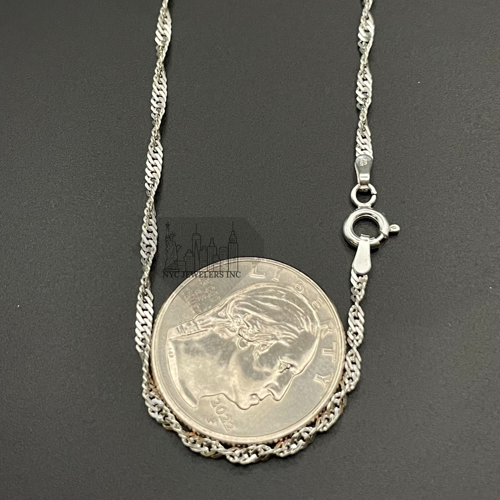 Italian Sterling Silver Singapore 1.8MM Link Chain Necklace 925 Silver Chain