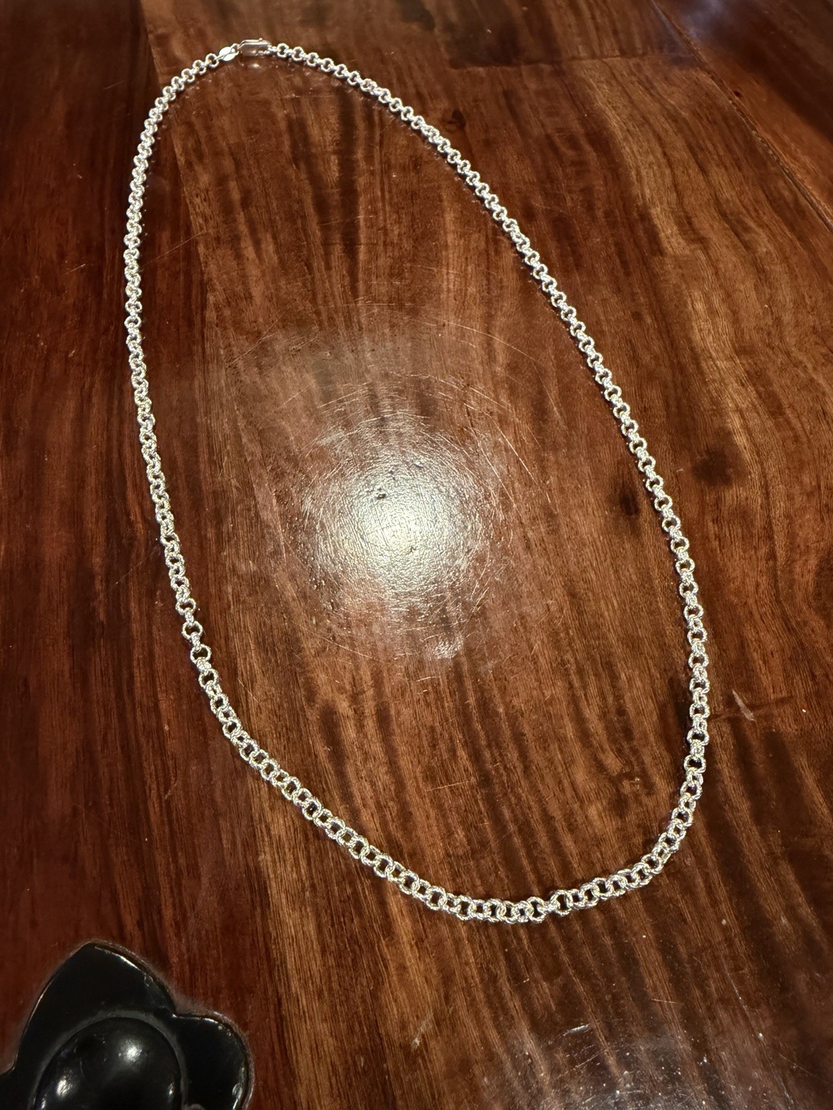 999 Fine Silver Belcher Chain 24” 4mm Round Link ~20.20g 925 Clasp (Unbranded)