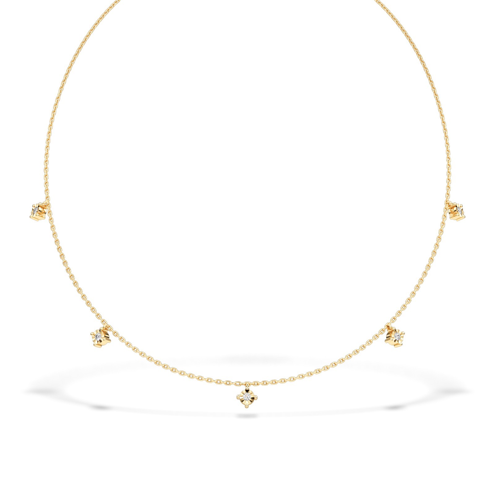 Elegant Diamond Drop Necklace 10K 14K 18K Gold Women’s Fine Jewelry Gift for Her