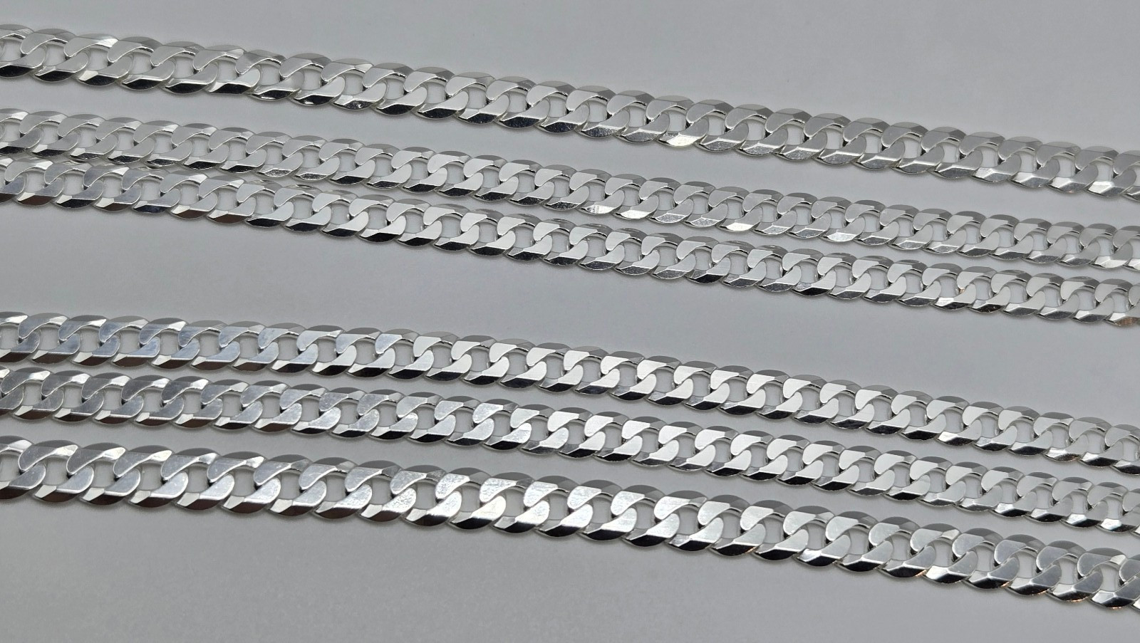 CUBAN CURB Chain Necklaces, 925 Sterling Silver, Italy Handmade, 6mm-7mm