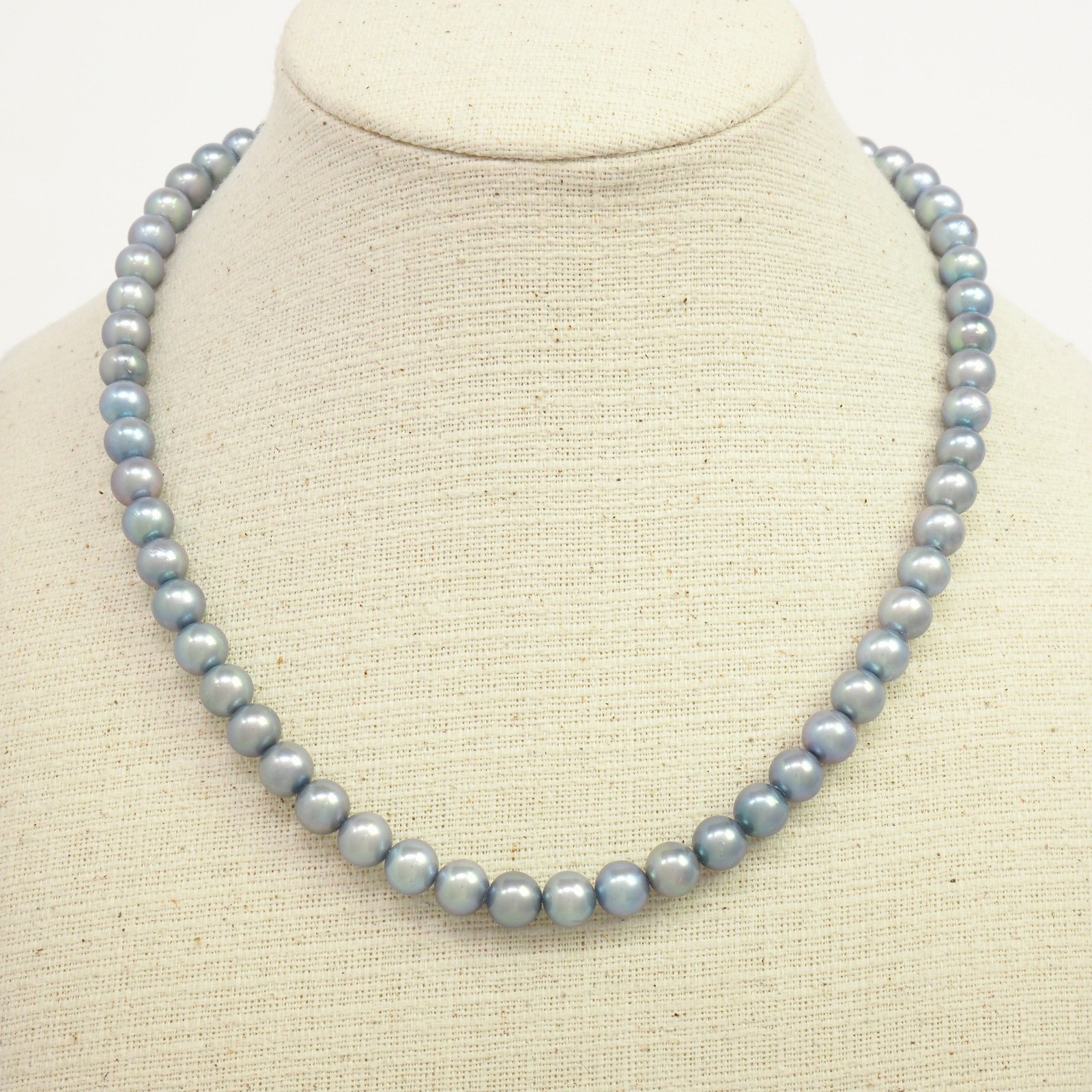 【Tasaki】 Akoya Blue N-7mm Semi-Round Pearl Rank B【Necklace】