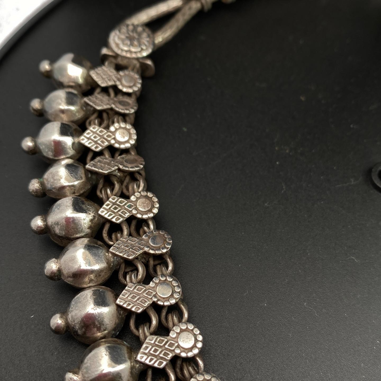 Sterling Silver Rajasthani Collar Necklace India BA marked N36