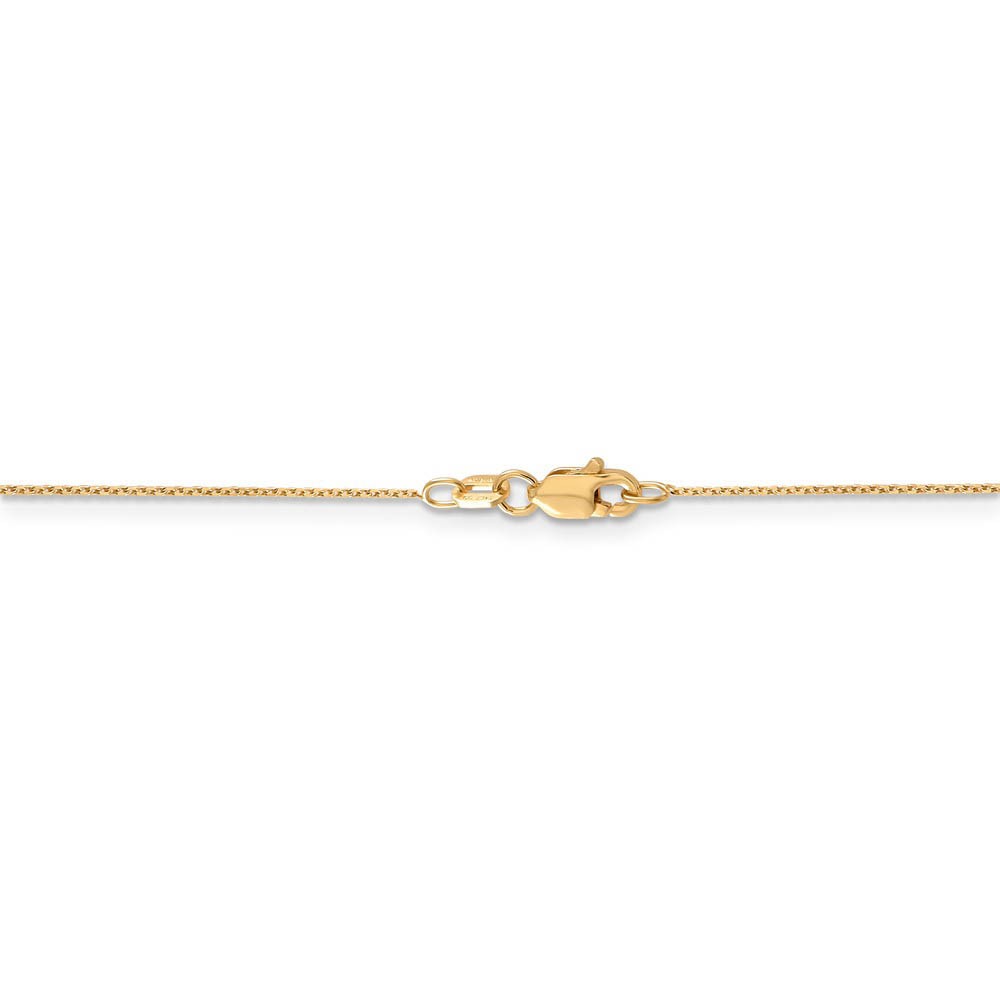 0.65mm, 14k Yellow Gold, Diamond Cut Cable Chain Necklace