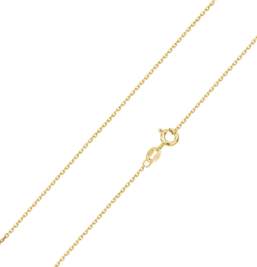 14K Yellow Gold Diamond Cut Cable Chain .85mm Wide Spring Ring 16 18 20 22 24″