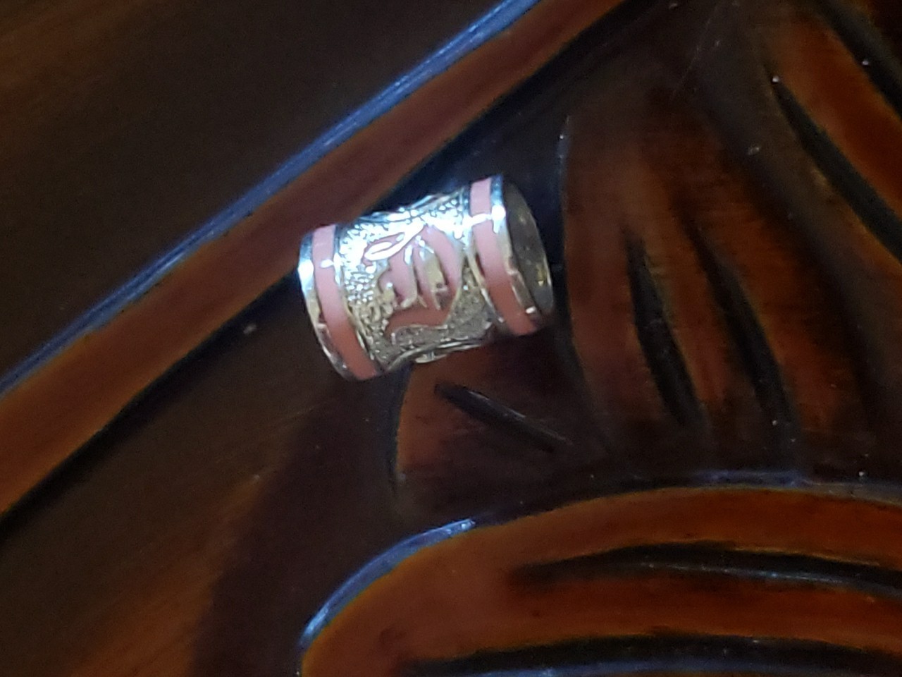 Hawaiian Baby Silver Initial Pendant Enamel 8mm X 6mm Slide Blue Or Pink Letter