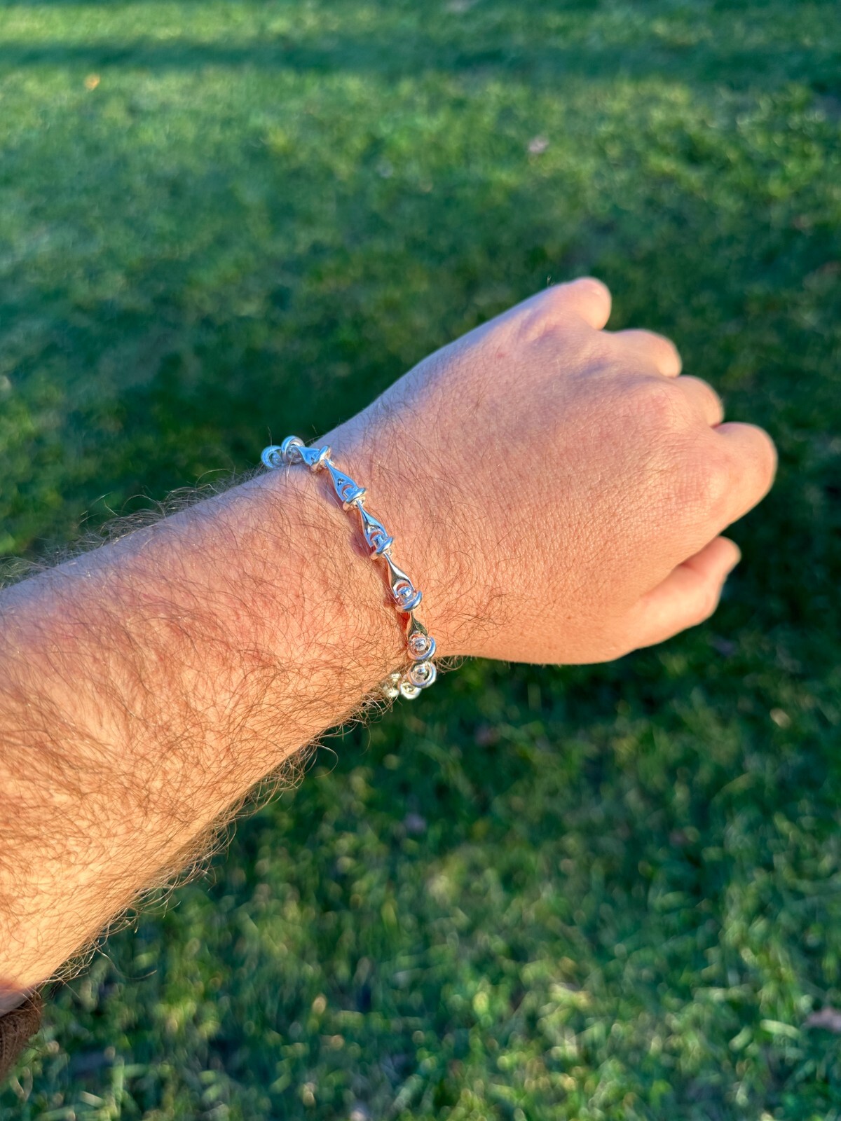 Real 925 Sterling Silver Mens Custom 8mm Barbed Wire Link Bracelet ITALY 7-9″