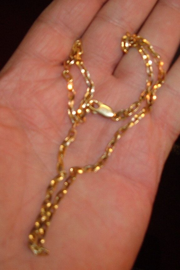 RARE ITALY * 57 AR 14K SOLID GOLD 14 in. LINK CHAIN NECKLACE LOBSTER CLASP 8.8g