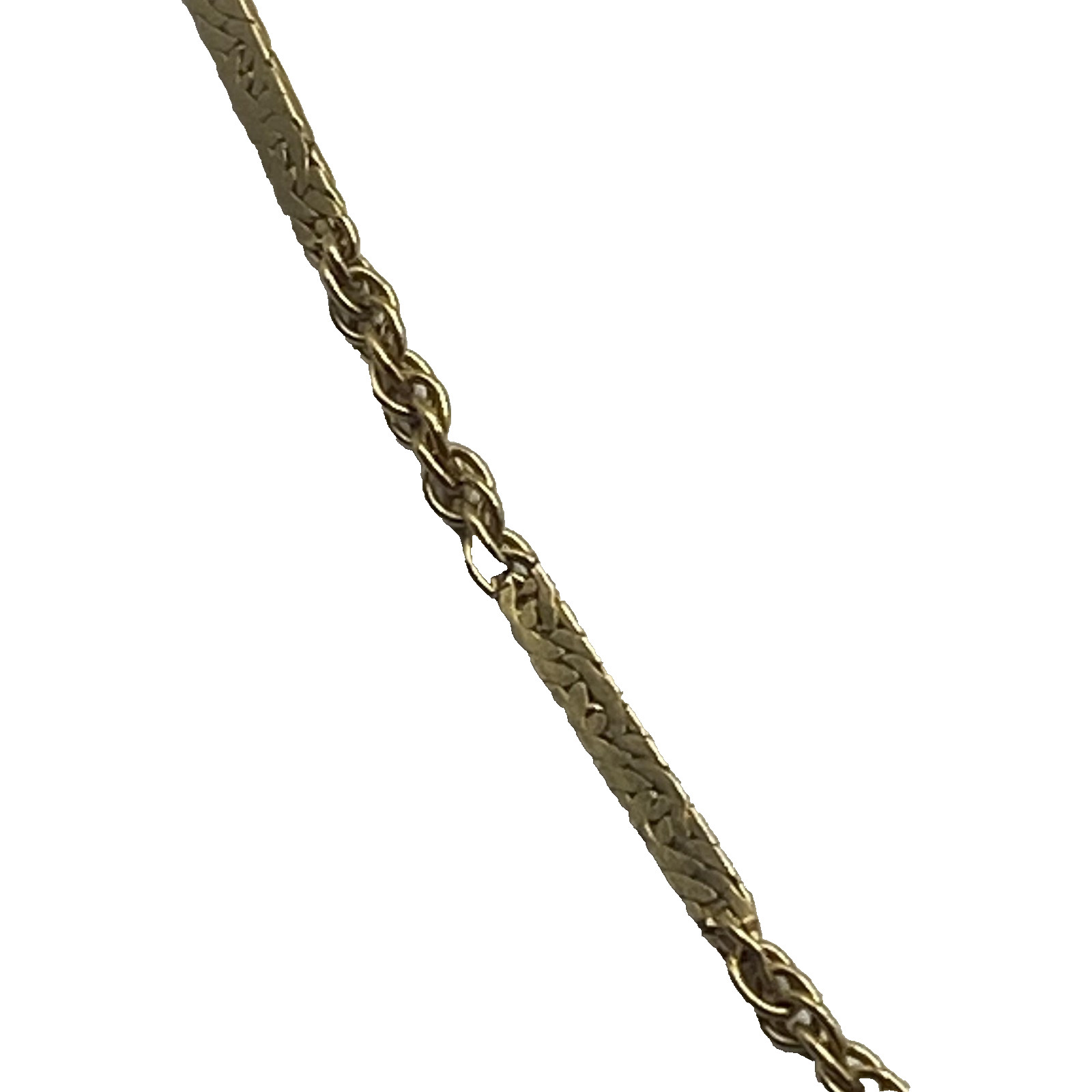 14k Gold Filled Chain Necklace 24 In Engraved Links Spring Ring Clasp Jewelry