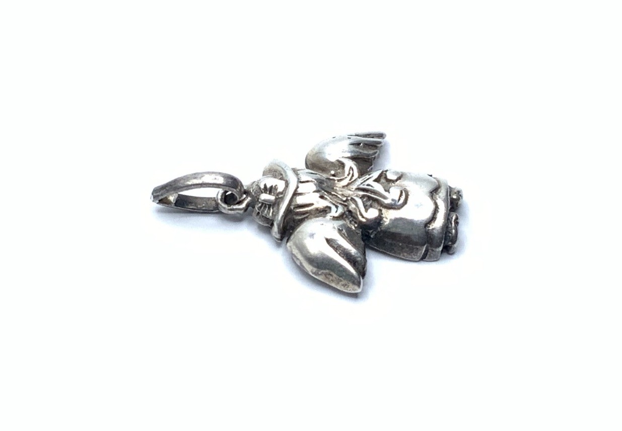 Vintage Sterling Silver 925 Cowgirl Guardian Angel Drop Charm Pendant