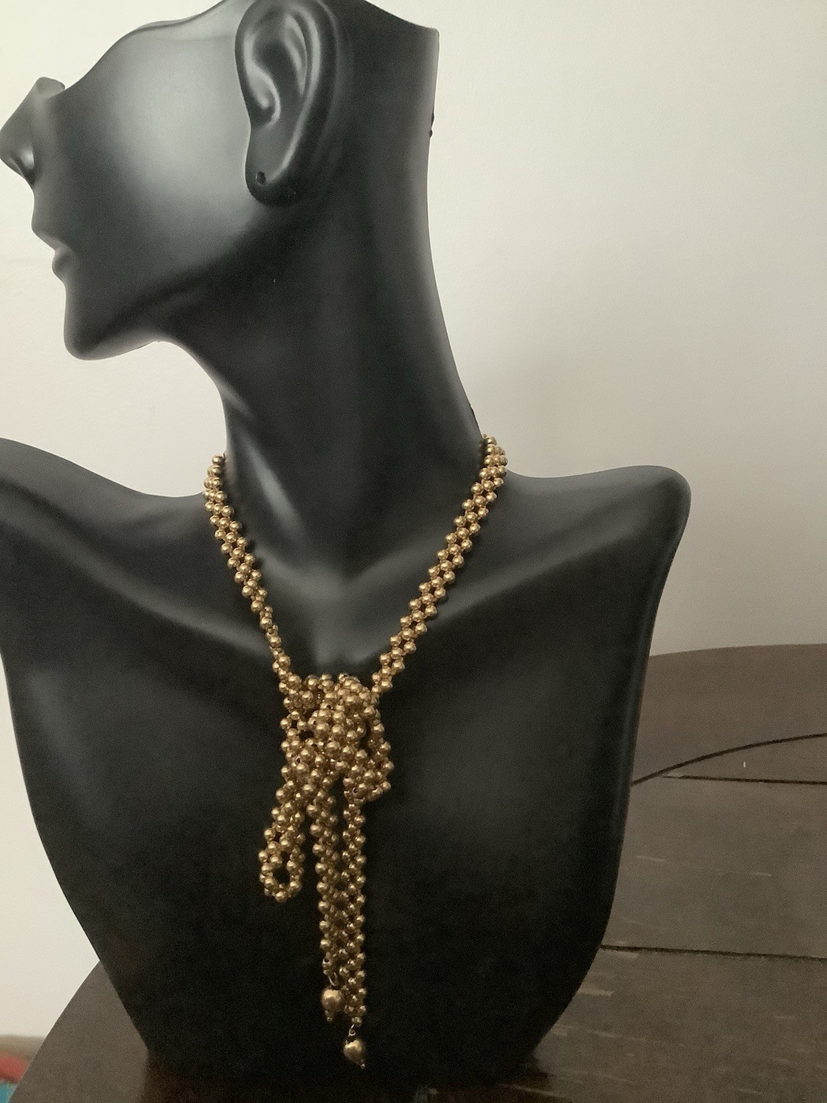 24in 13k Yellow Gold Beaded Chain Necklace 11.09g