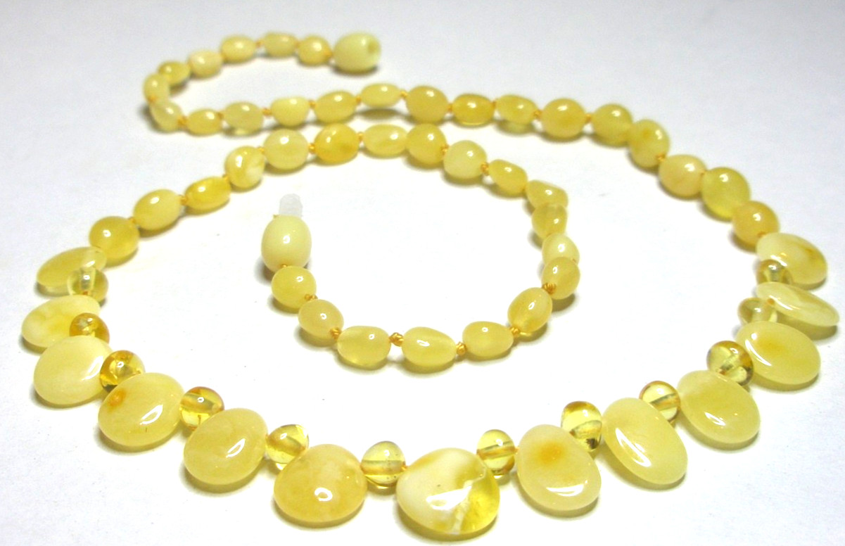Baltic Amber Women’s Necklace Elegante Egg Yolk Butterscotch 45 cm – 18”