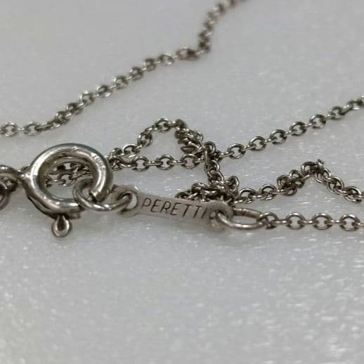Tiffany & Co. Elsa Peretti Full Heart Pendant Necklace Silver 925 No Box Used