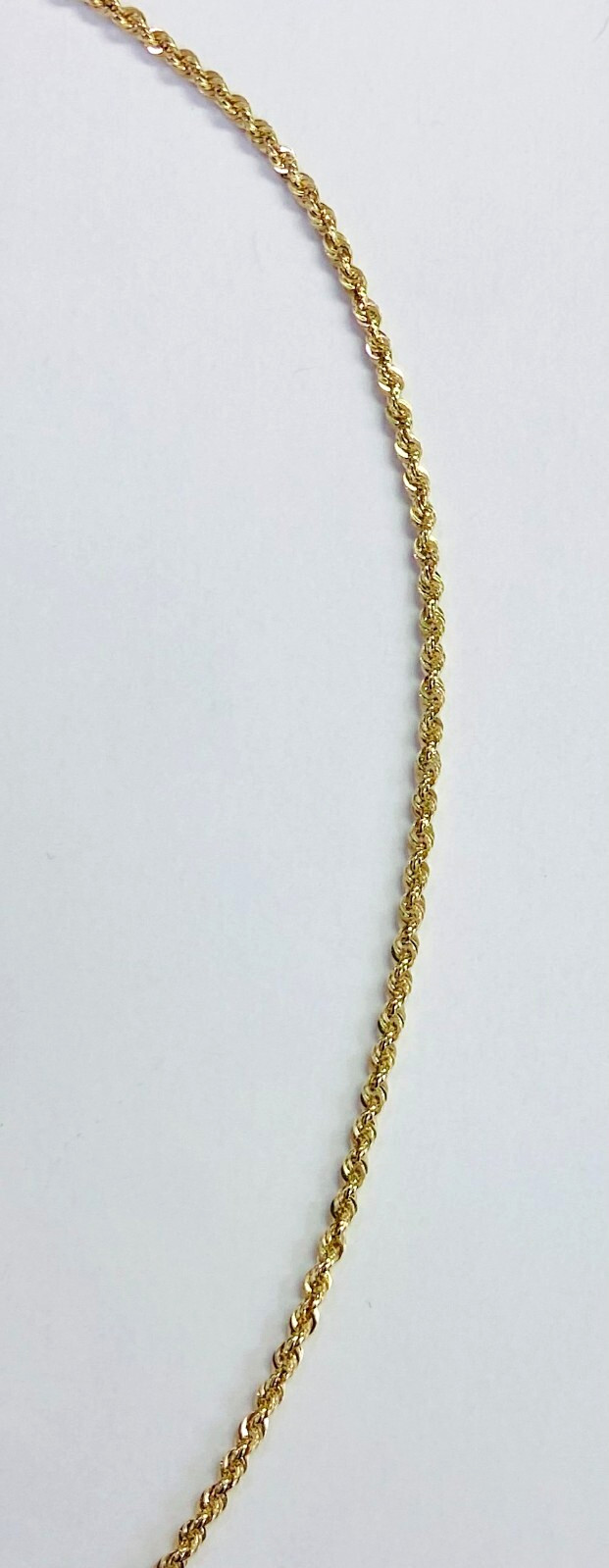 HSN Michael Anthony Jewelry Solid 10K Yellow Gold Glitter 16″Rope Chain Necklace